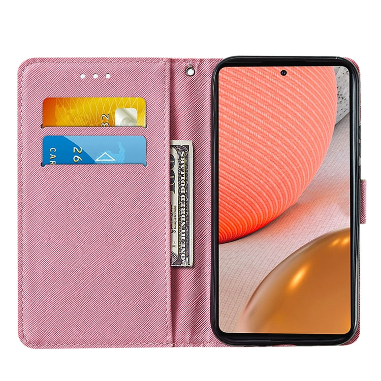 For Samsung Galaxy A72 5G / 4G Cross Texture Painting Pattern Horizontal Flip Leather Case with Holder & Card Slots & Wallet & Lanyard