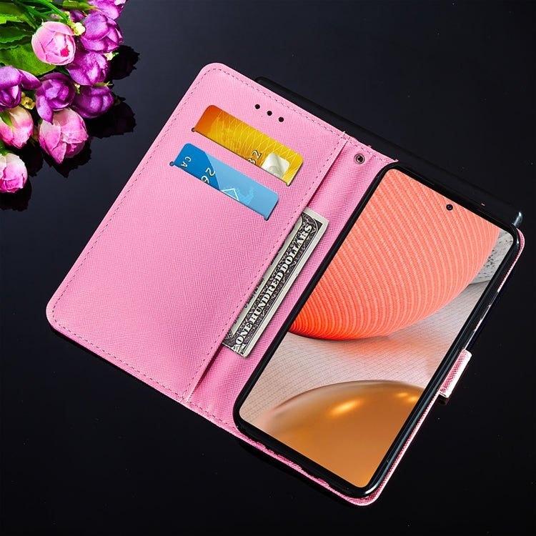 For Samsung Galaxy A72 5G / 4G Cross Texture Painting Pattern Horizontal Flip Leather Case with Holder & Card Slots & Wallet & Lanyard