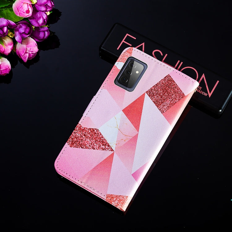 For Samsung Galaxy A72 5G / 4G Cross Texture Painting Pattern Horizontal Flip Leather Case with Holder & Card Slots & Wallet & Lanyard