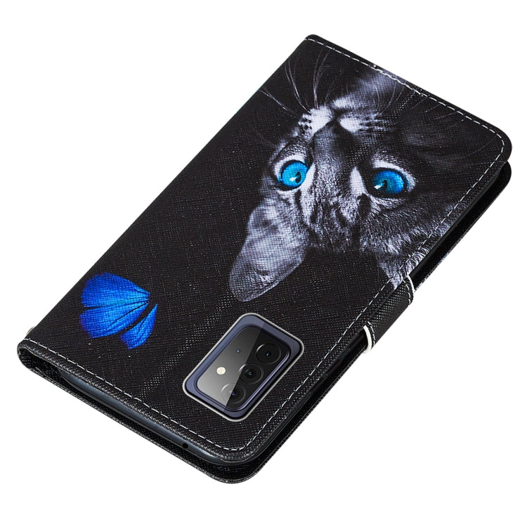 For Samsung Galaxy A72 5G / 4G Cross Texture Painting Pattern Horizontal Flip Leather Case with Holder & Card Slots & Wallet & Lanyard