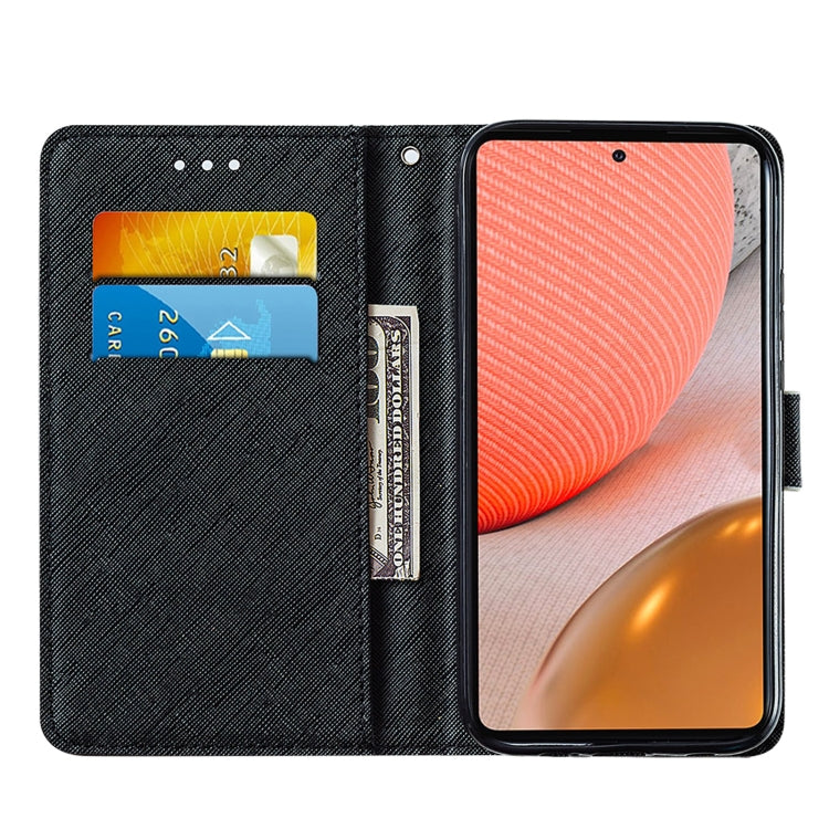 For Samsung Galaxy A72 5G / 4G Cross Texture Painting Pattern Horizontal Flip Leather Case with Holder & Card Slots & Wallet & Lanyard