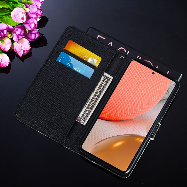 For Samsung Galaxy A72 5G / 4G Cross Texture Painting Pattern Horizontal Flip Leather Case with Holder & Card Slots & Wallet & Lanyard