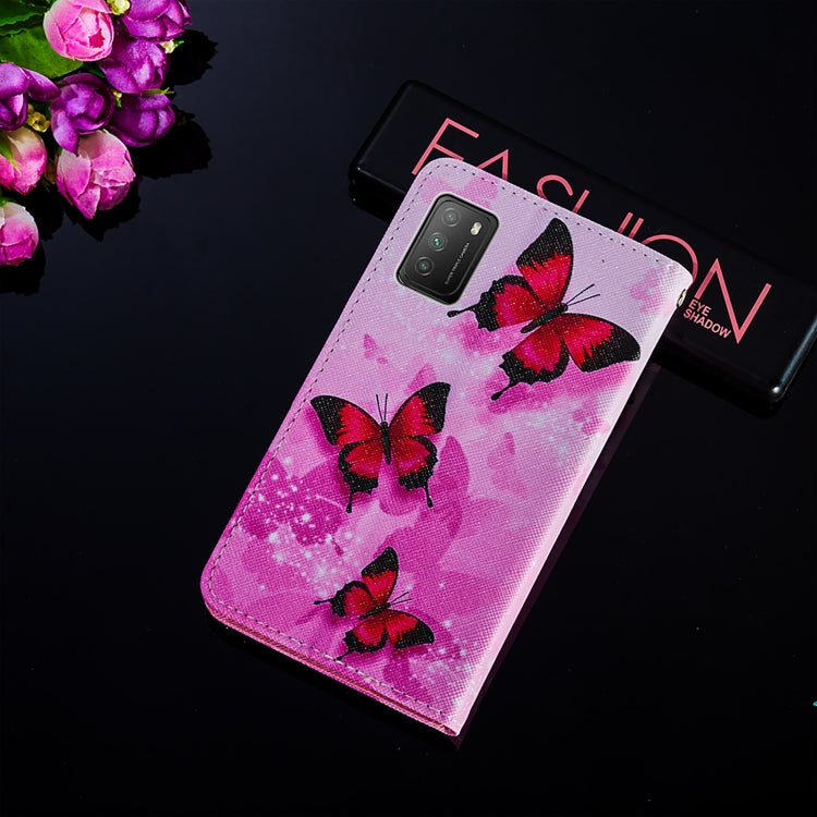 For Xiaomi Poco M3 Cross Texture Painting Pattern Horizontal Flip Leather Case with Holder & Card Slots & Wallet & Lanyard