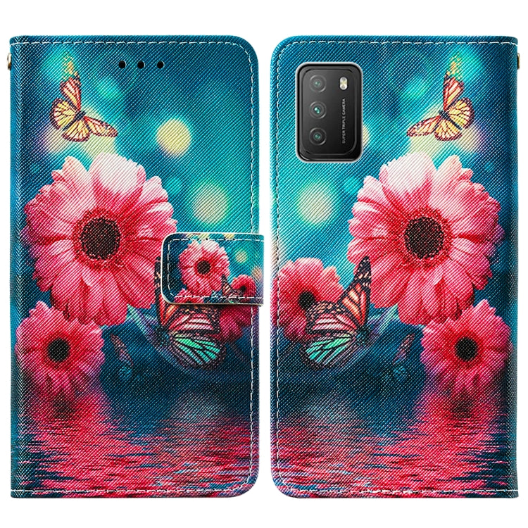 For Xiaomi Poco M3 Cross Texture Painting Pattern Horizontal Flip Leather Case with Holder & Card Slots & Wallet & Lanyard