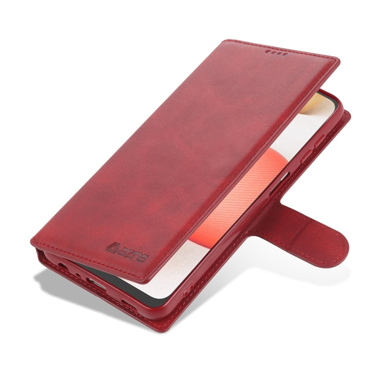 For Samsung Galaxy A12 AZNS Calf Texture Horizontal Flip Leather Case with Holder & Card Slots & Wallet & Photo Frame