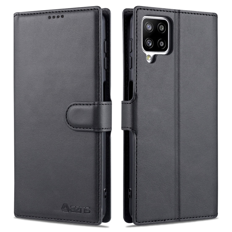 For Samsung Galaxy A12 AZNS Calf Texture Horizontal Flip Leather Case with Holder & Card Slots & Wallet & Photo Frame