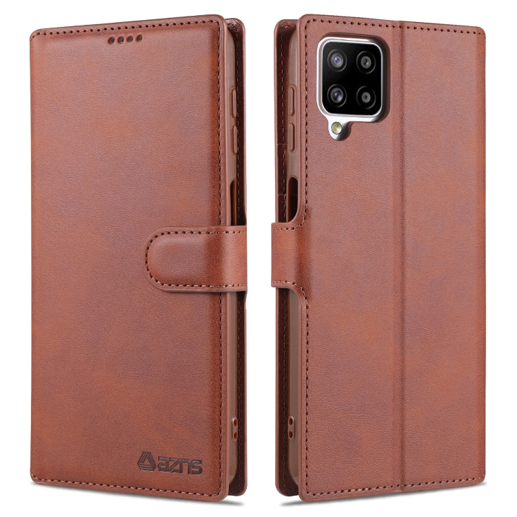 For Samsung Galaxy A12 AZNS Calf Texture Horizontal Flip Leather Case with Holder & Card Slots & Wallet & Photo Frame