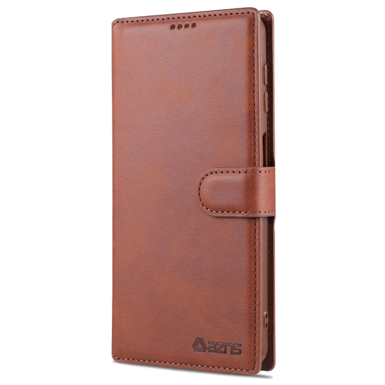 For Samsung Galaxy A12 AZNS Calf Texture Horizontal Flip Leather Case with Holder & Card Slots & Wallet & Photo Frame