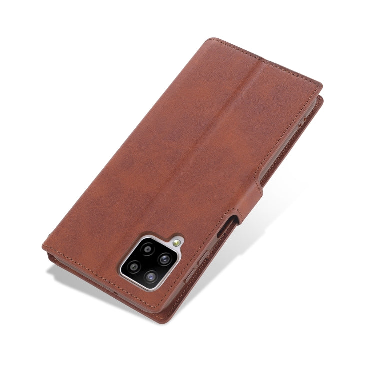 For Samsung Galaxy A12 AZNS Calf Texture Horizontal Flip Leather Case with Holder & Card Slots & Wallet & Photo Frame