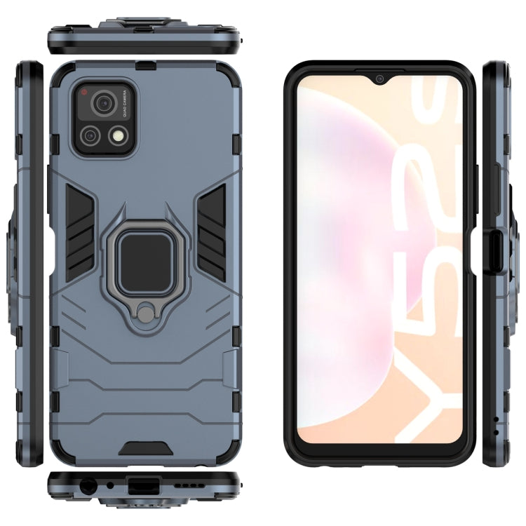 For vivo Y52s 5G PC + TPU Shockproof Protective Case with Magnetic Ring Holder