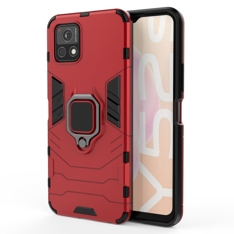 For vivo Y52s 5G PC + TPU Shockproof Protective Case with Magnetic Ring Holder