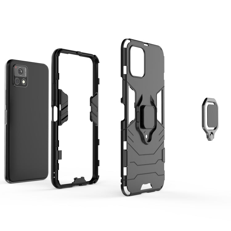 For vivo Y52s 5G PC + TPU Shockproof Protective Case with Magnetic Ring Holder
