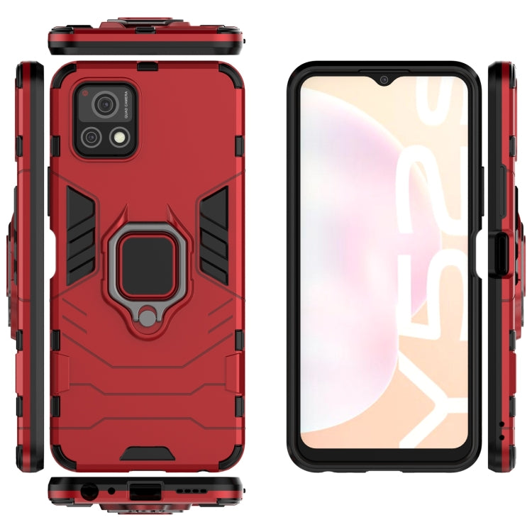 For vivo Y52s 5G PC + TPU Shockproof Protective Case with Magnetic Ring Holder