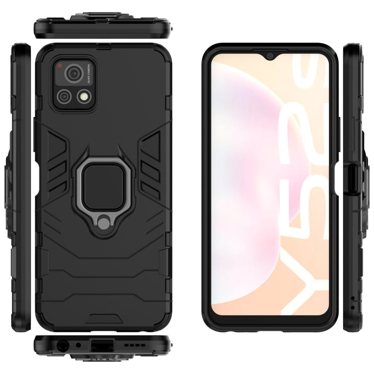 For vivo Y52s 5G PC + TPU Shockproof Protective Case with Magnetic Ring Holder