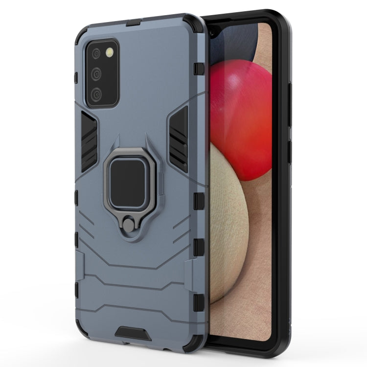 For Samsung Galaxy A02s(EU Edition) PC + TPU Shockproof Protective Case with Magnetic Ring Holder