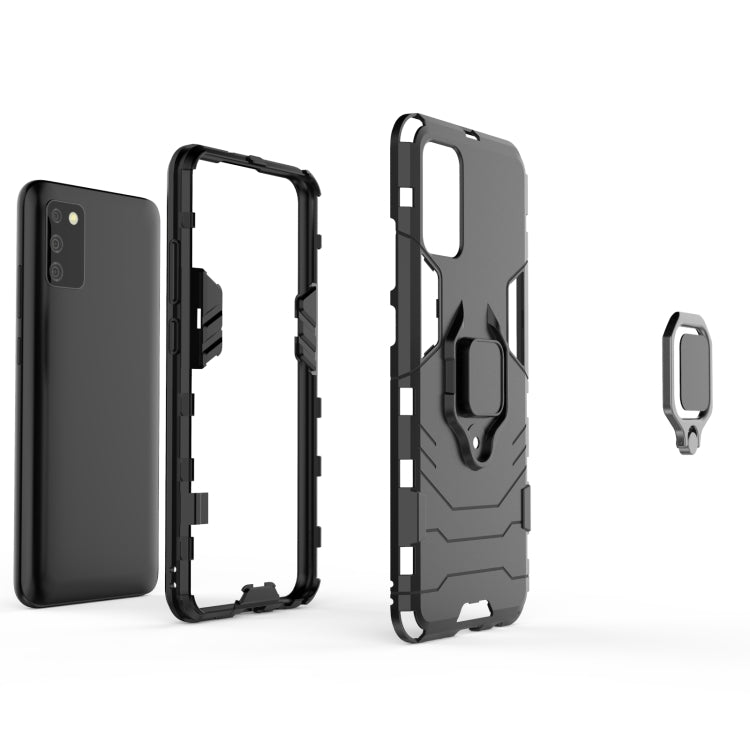 For Samsung Galaxy A02s(EU Edition) PC + TPU Shockproof Protective Case with Magnetic Ring Holder