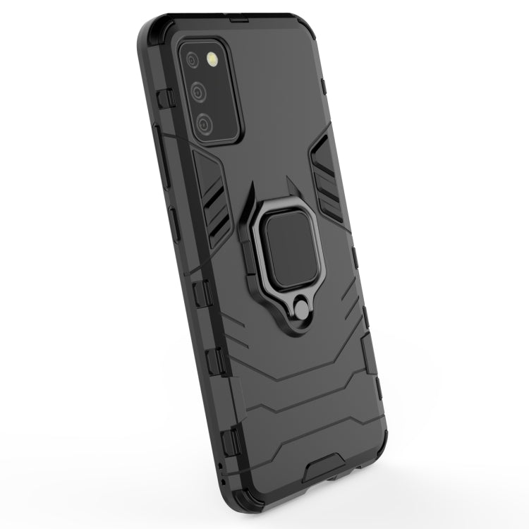 For Samsung Galaxy A02s(EU Edition) PC + TPU Shockproof Protective Case with Magnetic Ring Holder