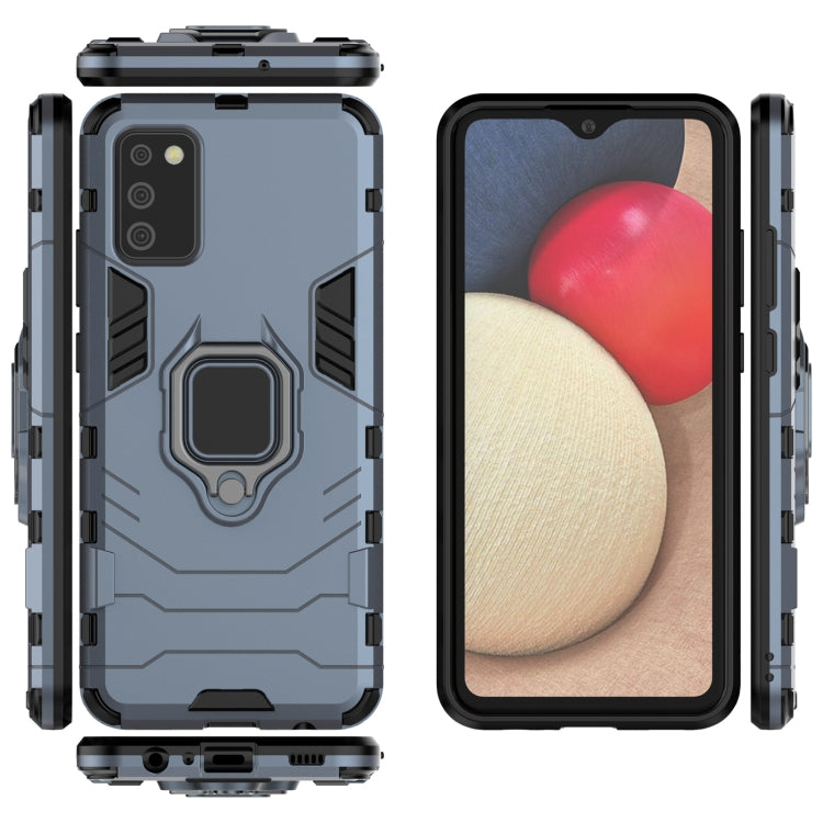 For Samsung Galaxy A02s(EU Edition) PC + TPU Shockproof Protective Case with Magnetic Ring Holder