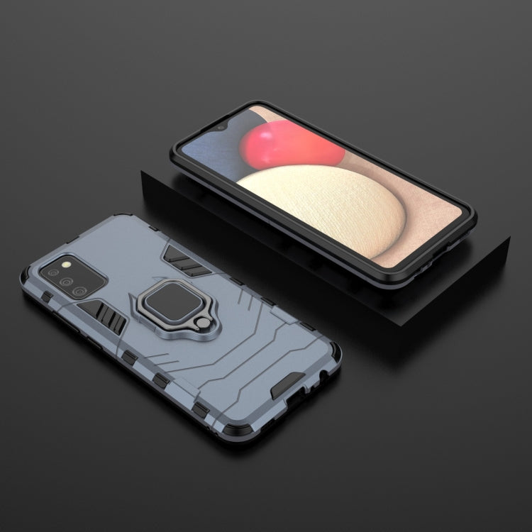 For Samsung Galaxy A02s(EU Edition) PC + TPU Shockproof Protective Case with Magnetic Ring Holder