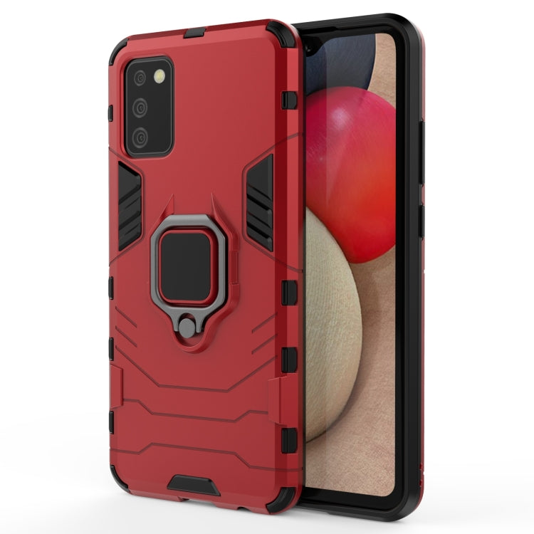 For Samsung Galaxy A02s(EU Edition) PC + TPU Shockproof Protective Case with Magnetic Ring Holder