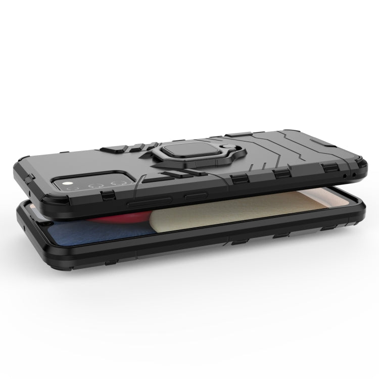For Samsung Galaxy A02s(EU Edition) PC + TPU Shockproof Protective Case with Magnetic Ring Holder