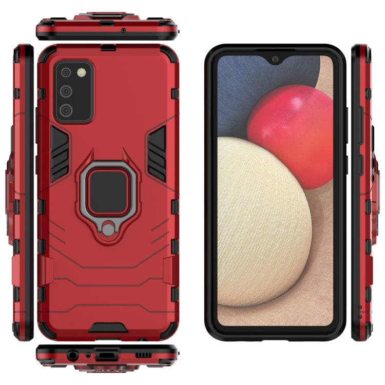 For Samsung Galaxy A02s(EU Edition) PC + TPU Shockproof Protective Case with Magnetic Ring Holder