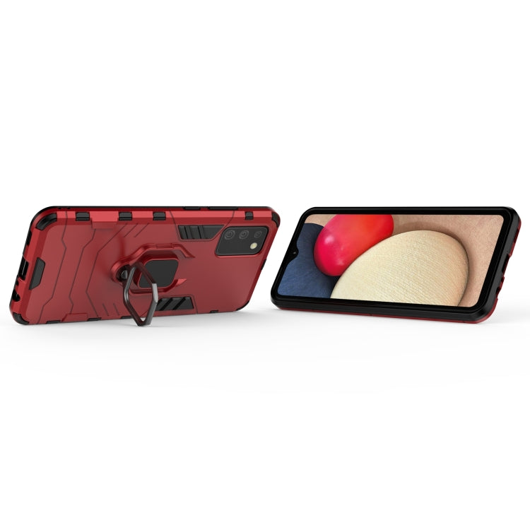 For Samsung Galaxy A02s(EU Edition) PC + TPU Shockproof Protective Case with Magnetic Ring Holder