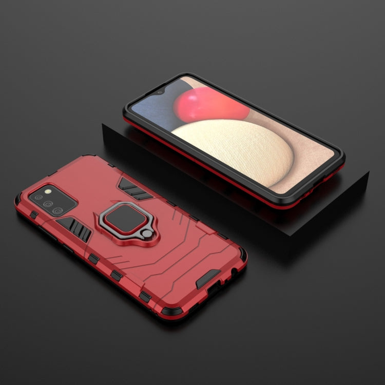 For Samsung Galaxy A02s(EU Edition) PC + TPU Shockproof Protective Case with Magnetic Ring Holder