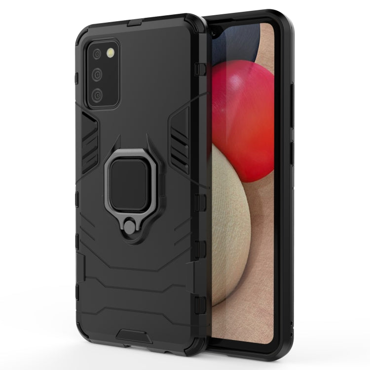 For Samsung Galaxy A02s(EU Edition) PC + TPU Shockproof Protective Case with Magnetic Ring Holder