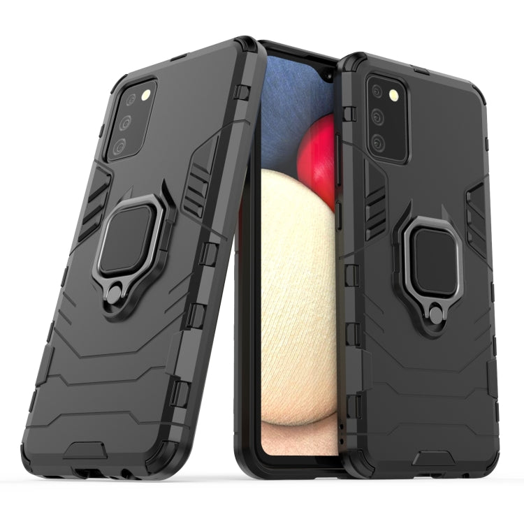 For Samsung Galaxy A02s(EU Edition) PC + TPU Shockproof Protective Case with Magnetic Ring Holder