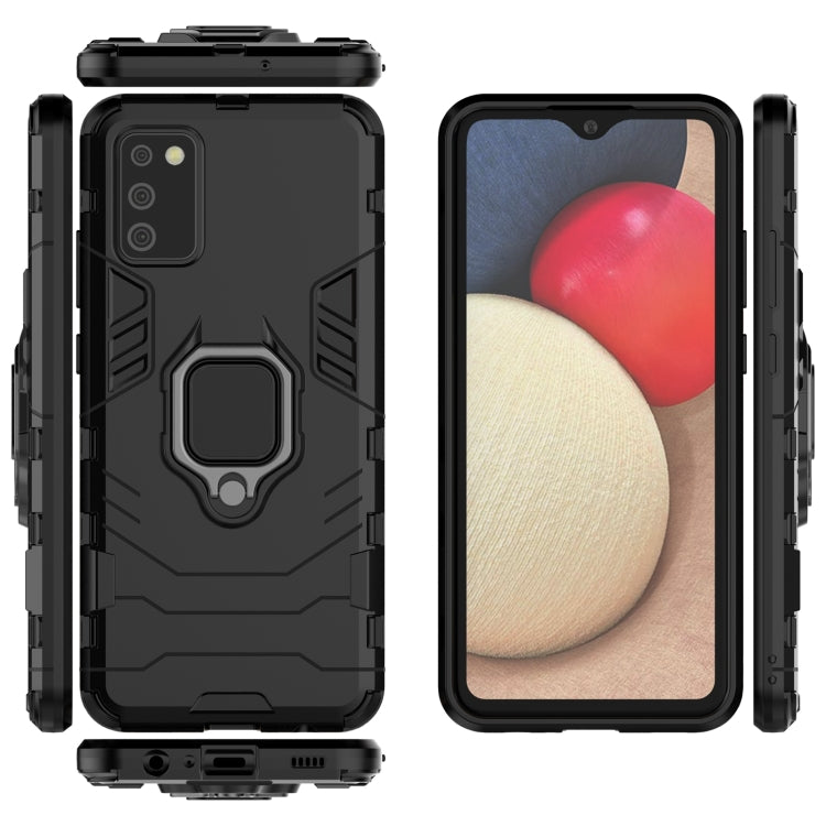 For Samsung Galaxy A02s(EU Edition) PC + TPU Shockproof Protective Case with Magnetic Ring Holder