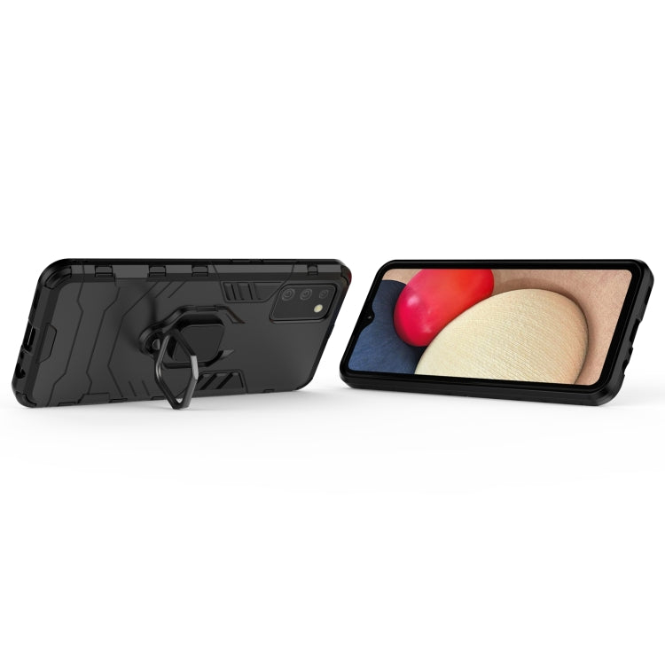For Samsung Galaxy A02s(EU Edition) PC + TPU Shockproof Protective Case with Magnetic Ring Holder