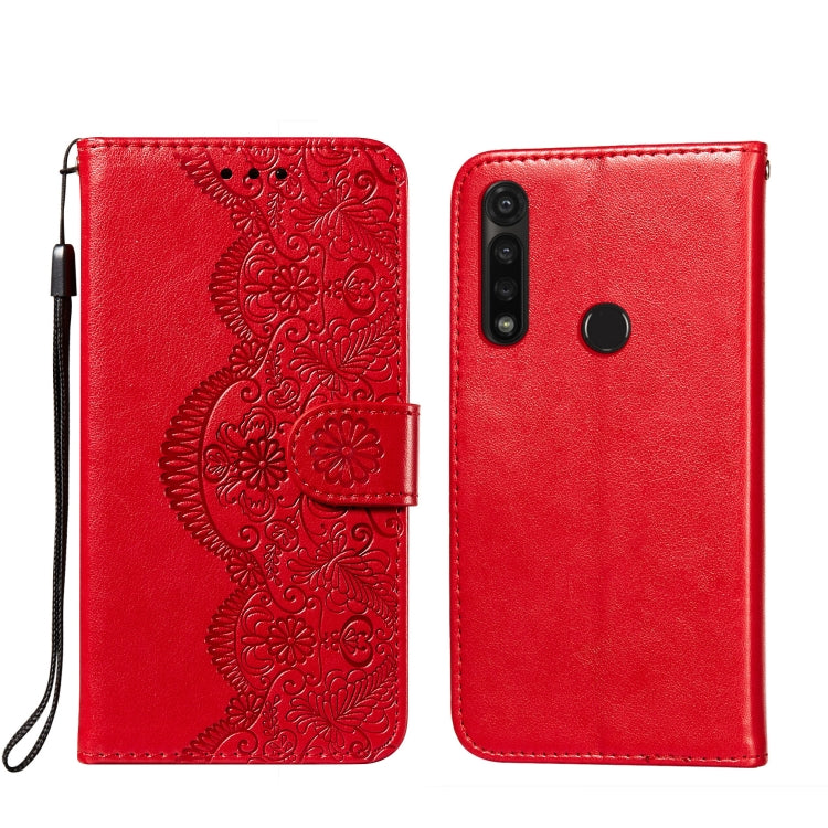 For Motorola Moto G Power Flower Vine Embossing Pattern Horizontal Flip Leather Case with Card Slot & Holder & Wallet & Lanyard