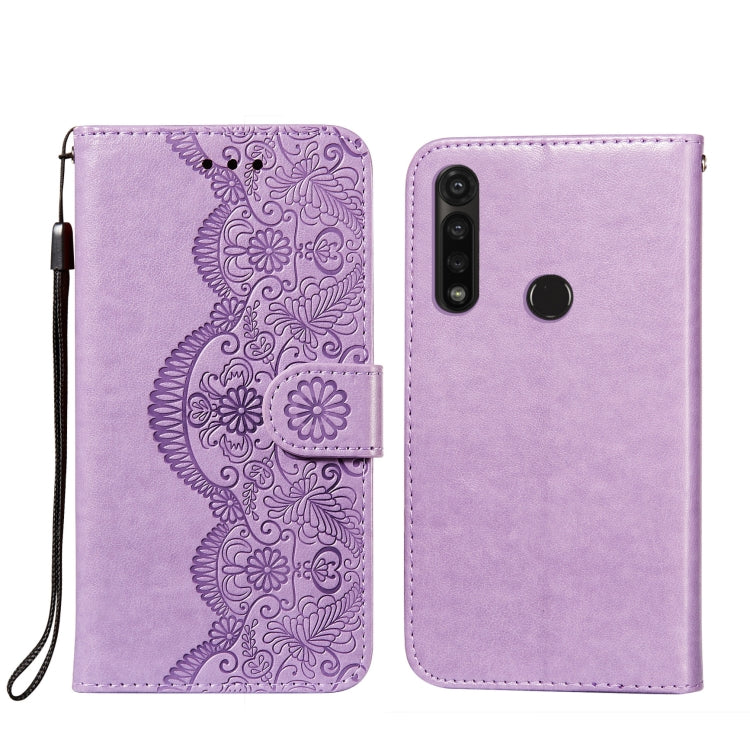 For Motorola Moto G Power Flower Vine Embossing Pattern Horizontal Flip Leather Case with Card Slot & Holder & Wallet & Lanyard