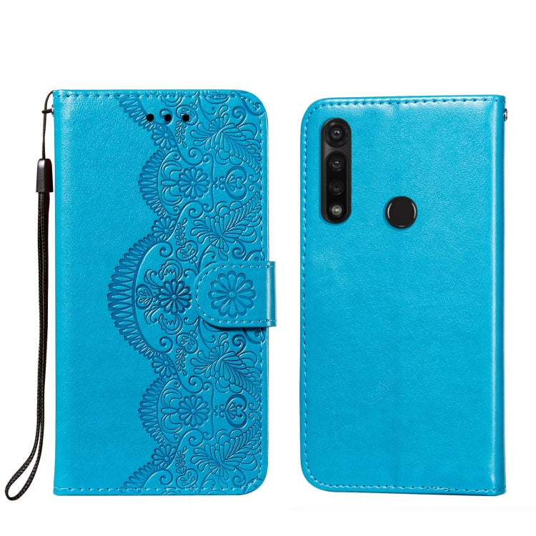 For Motorola Moto G Power Flower Vine Embossing Pattern Horizontal Flip Leather Case with Card Slot & Holder & Wallet & Lanyard