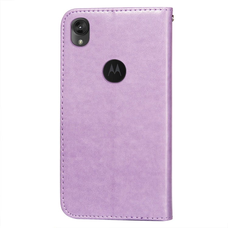 For Motorola Moto E6 Flower Vine Embossing Pattern Horizontal Flip Leather Case with Card Slot & Holder & Wallet & Lanyard