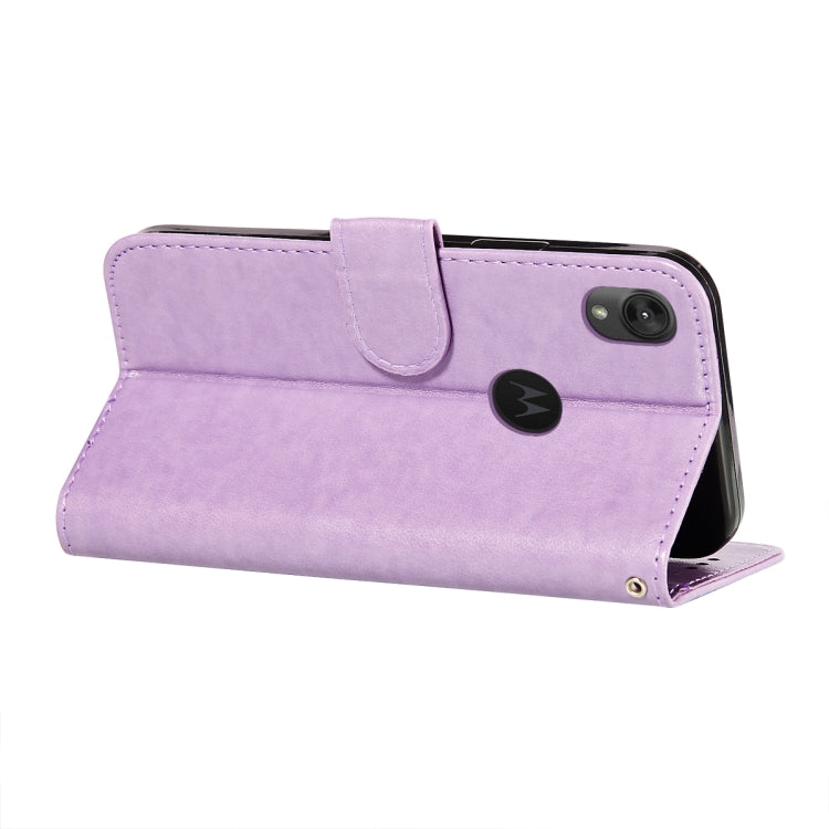 For Motorola Moto E6 Flower Vine Embossing Pattern Horizontal Flip Leather Case with Card Slot & Holder & Wallet & Lanyard
