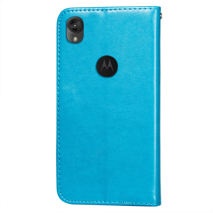 For Motorola Moto E6 Flower Vine Embossing Pattern Horizontal Flip Leather Case with Card Slot & Holder & Wallet & Lanyard