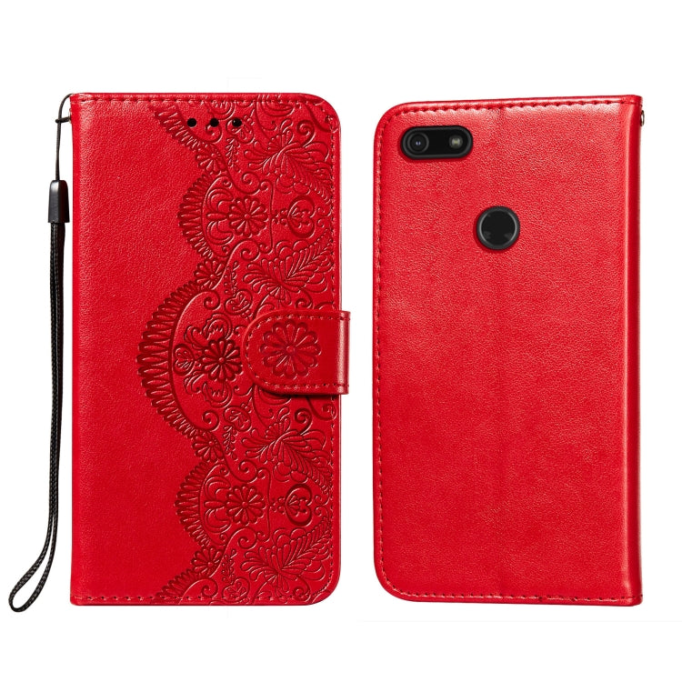 For Motorola Moto E6 Play Flower Vine Embossing Pattern Horizontal Flip Leather Case with Card Slot & Holder & Wallet & Lanyard