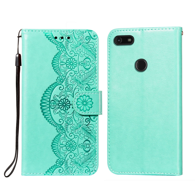 For Motorola Moto E6 Play Flower Vine Embossing Pattern Horizontal Flip Leather Case with Card Slot & Holder & Wallet & Lanyard