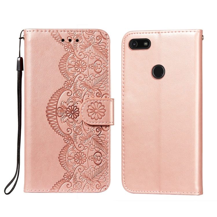 For Motorola Moto E6 Play Flower Vine Embossing Pattern Horizontal Flip Leather Case with Card Slot & Holder & Wallet & Lanyard