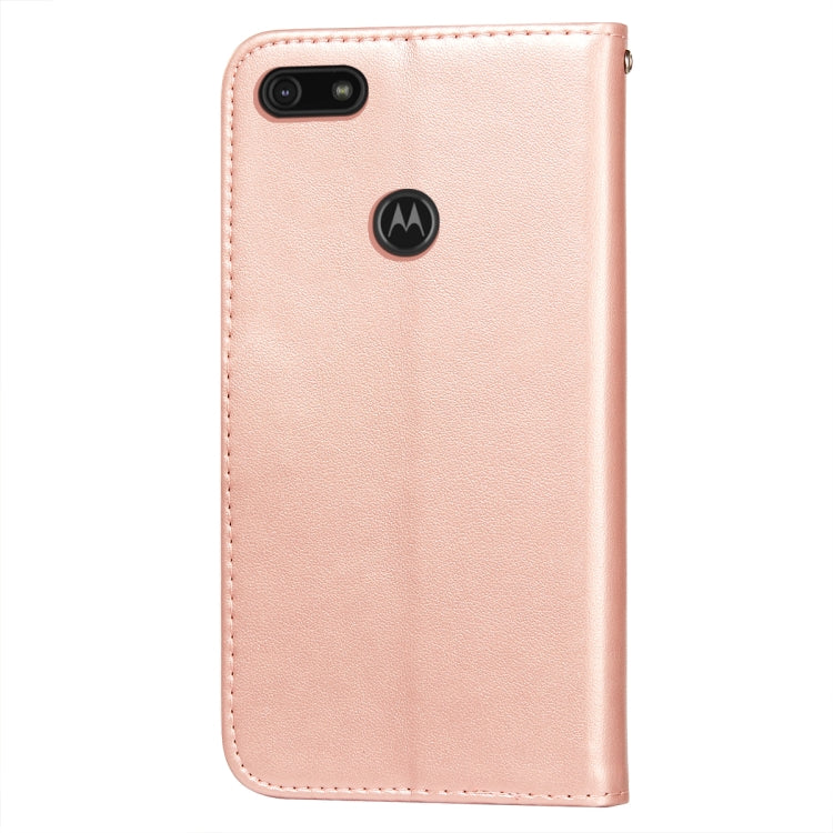 For Motorola Moto E6 Play Flower Vine Embossing Pattern Horizontal Flip Leather Case with Card Slot & Holder & Wallet & Lanyard