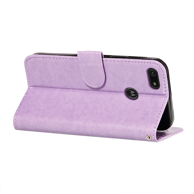 For Motorola Moto E6 Play Flower Vine Embossing Pattern Horizontal Flip Leather Case with Card Slot & Holder & Wallet & Lanyard