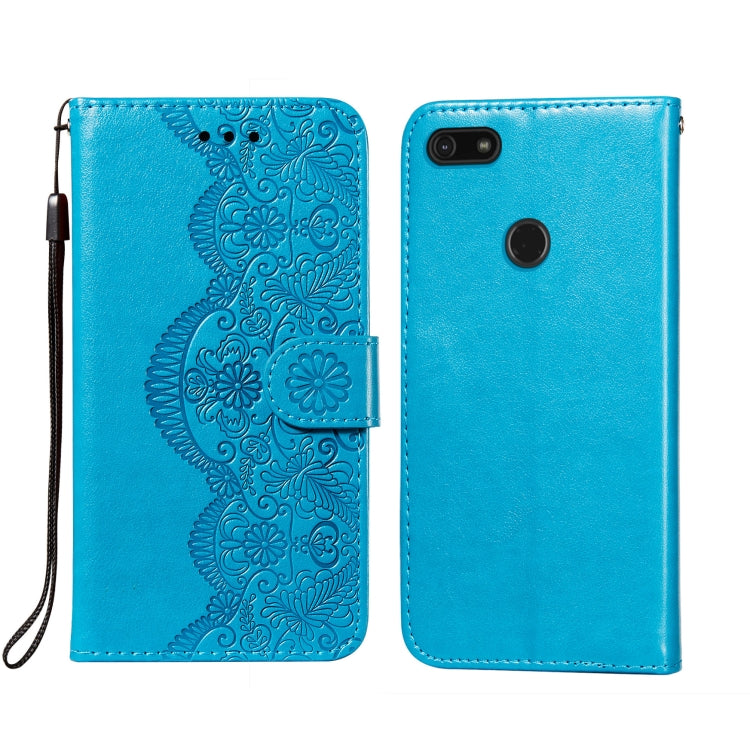 For Motorola Moto E6 Play Flower Vine Embossing Pattern Horizontal Flip Leather Case with Card Slot & Holder & Wallet & Lanyard