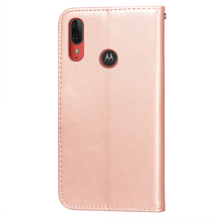 For Motorola Moto E6 Plus Flower Vine Embossing Pattern Horizontal Flip Leather Case with Card Slot & Holder & Wallet & Lanyard