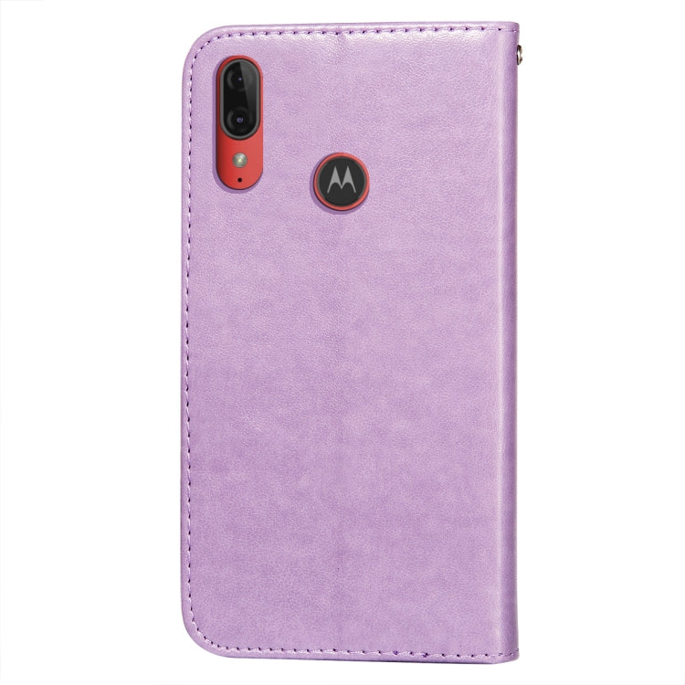 For Motorola Moto E6 Plus Flower Vine Embossing Pattern Horizontal Flip Leather Case with Card Slot & Holder & Wallet & Lanyard