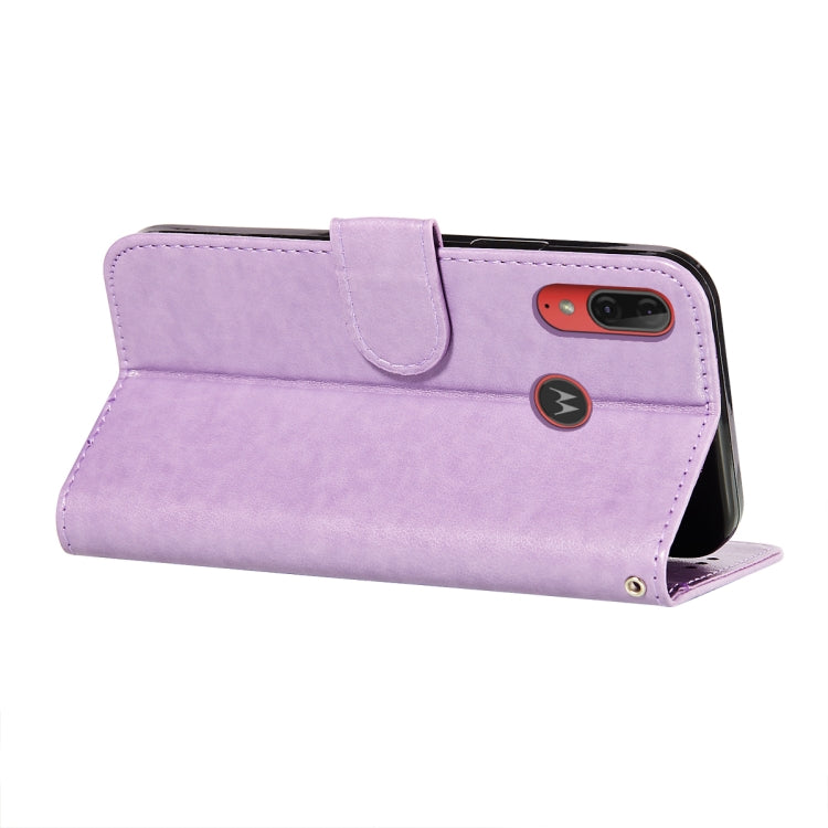 For Motorola Moto E6 Plus Flower Vine Embossing Pattern Horizontal Flip Leather Case with Card Slot & Holder & Wallet & Lanyard