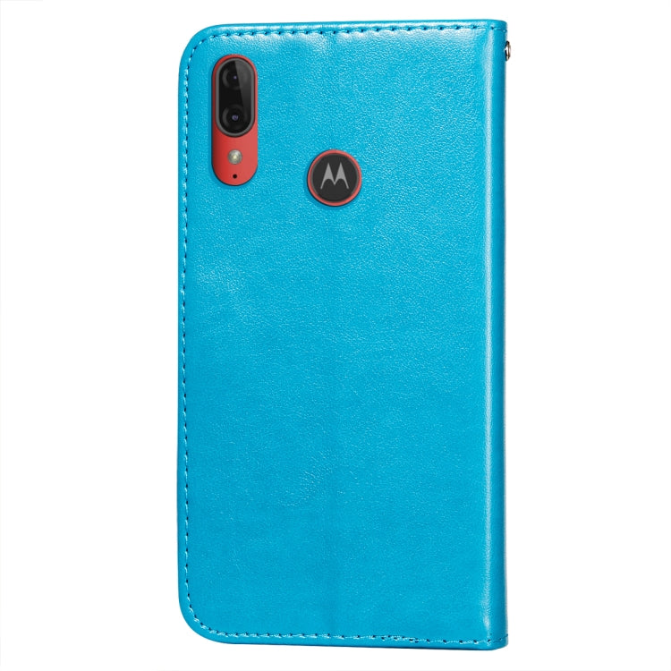 For Motorola Moto E6 Plus Flower Vine Embossing Pattern Horizontal Flip Leather Case with Card Slot & Holder & Wallet & Lanyard