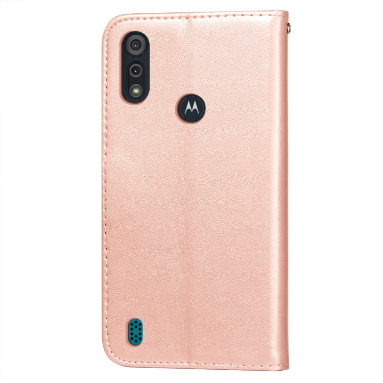 For Motorola Moto E6s(2020) Flower Vine Embossing Pattern Horizontal Flip Leather Case with Card Slot & Holder & Wallet & Lanyard