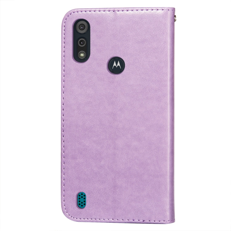 For Motorola Moto E6s(2020) Flower Vine Embossing Pattern Horizontal Flip Leather Case with Card Slot & Holder & Wallet & Lanyard